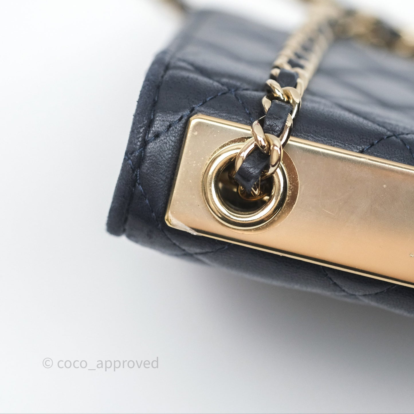 Chanel Trendy CC WOC Wallet On Chain Navy Lambskin Gold Hardware