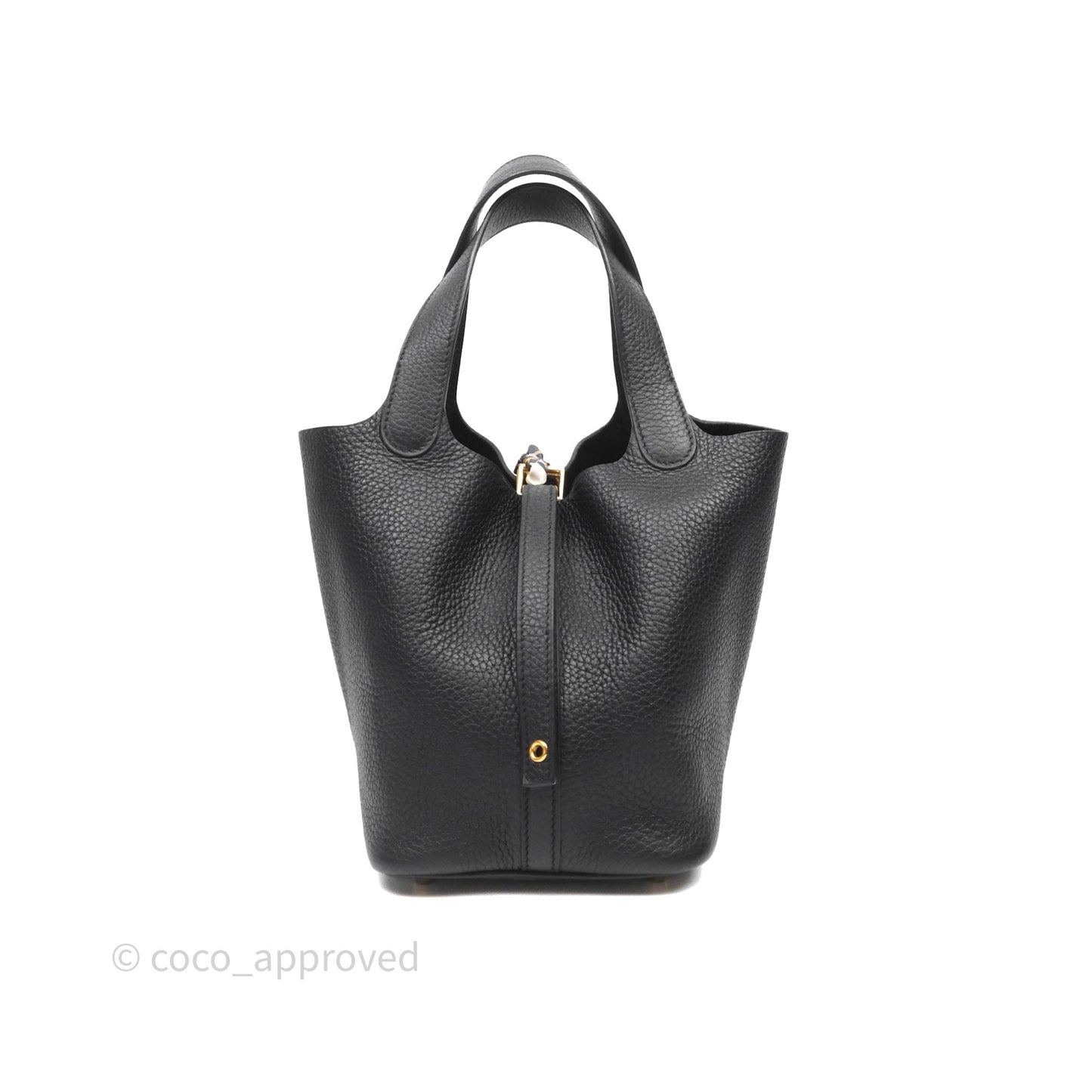 Hermès Picotin 18 Black Noir 89 Clemence Gold Hardware