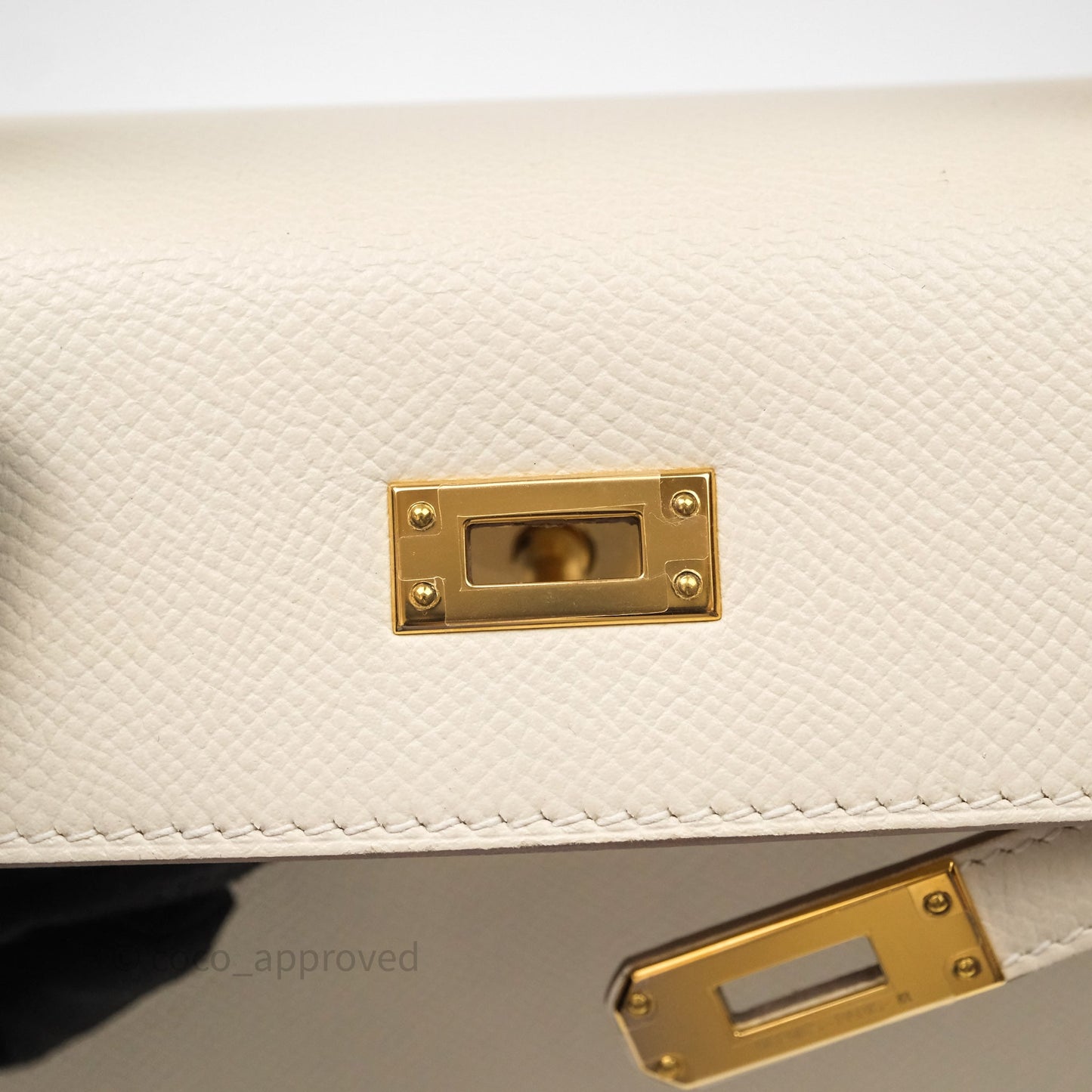Hermes Kelly 25 Craie Epsom Gold Hardware