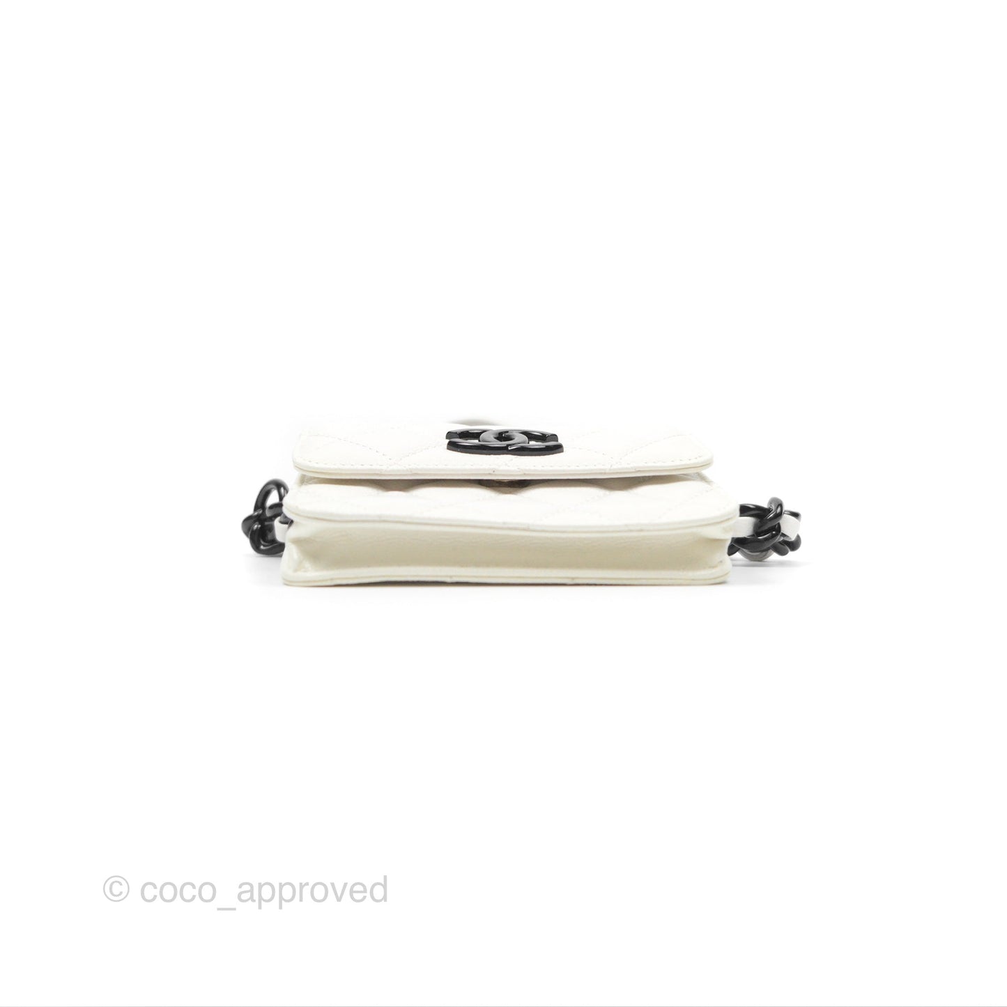 Chanel My Everything Belt Flap Card Holder White Caviar Incognito Hardware