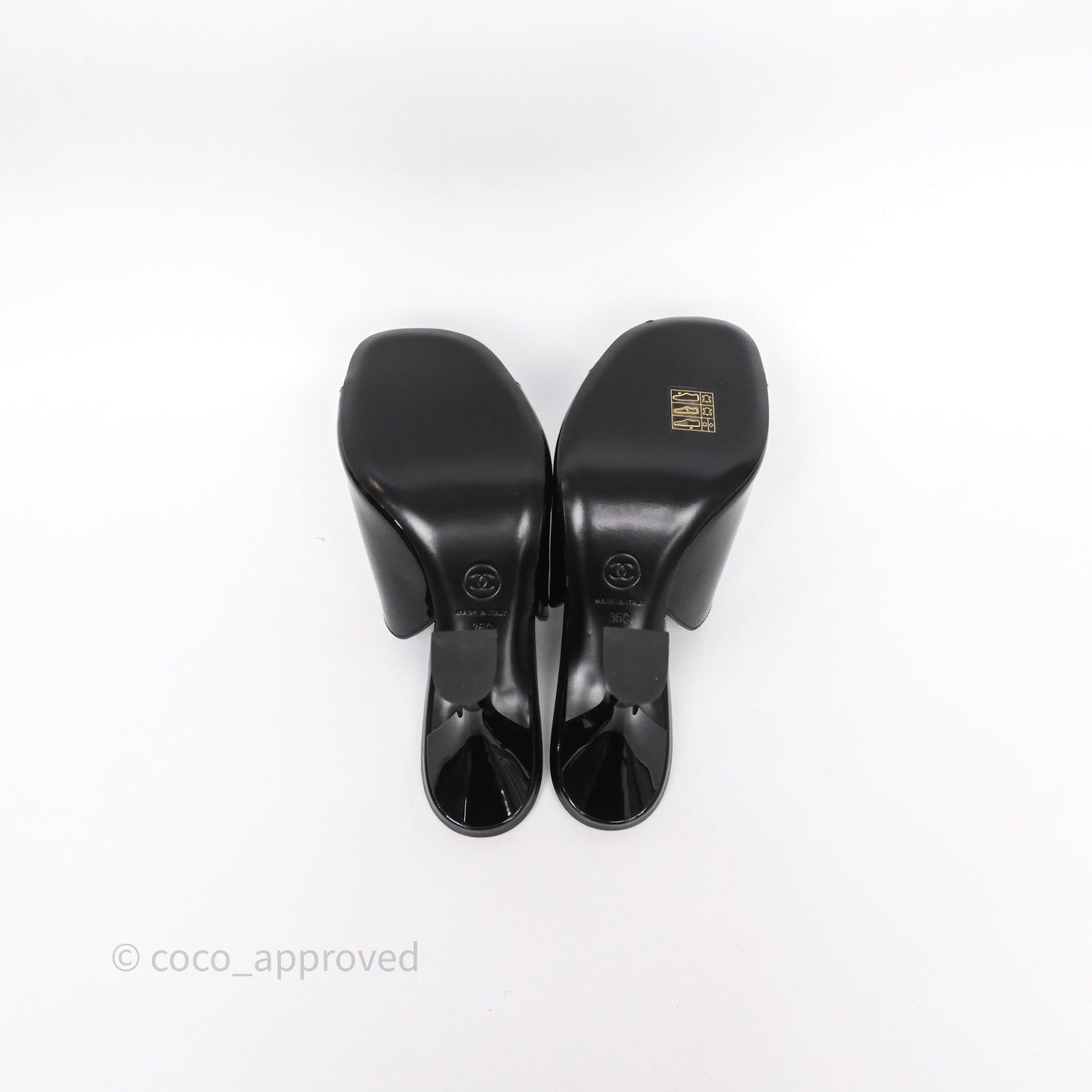 Chanel CC Heels Black Patent Size 36