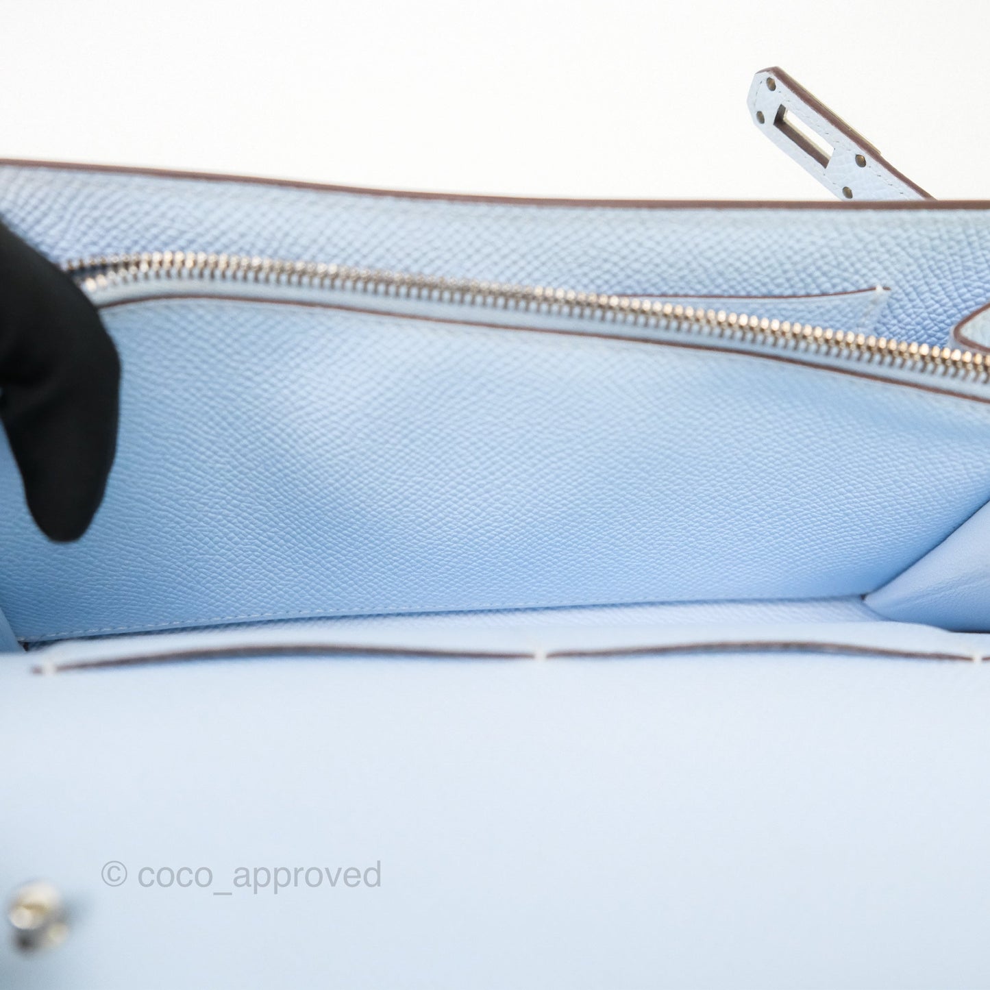 Hermès Kelly To Go Wallet Bleu Brume T0 Epsom Palladium Hardware