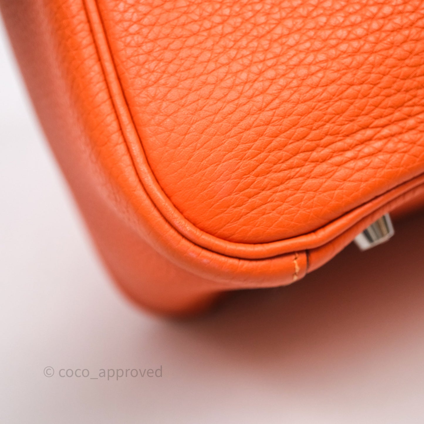 Hermès Lindy 30 Orange 93 Clemence Palladium Hardware