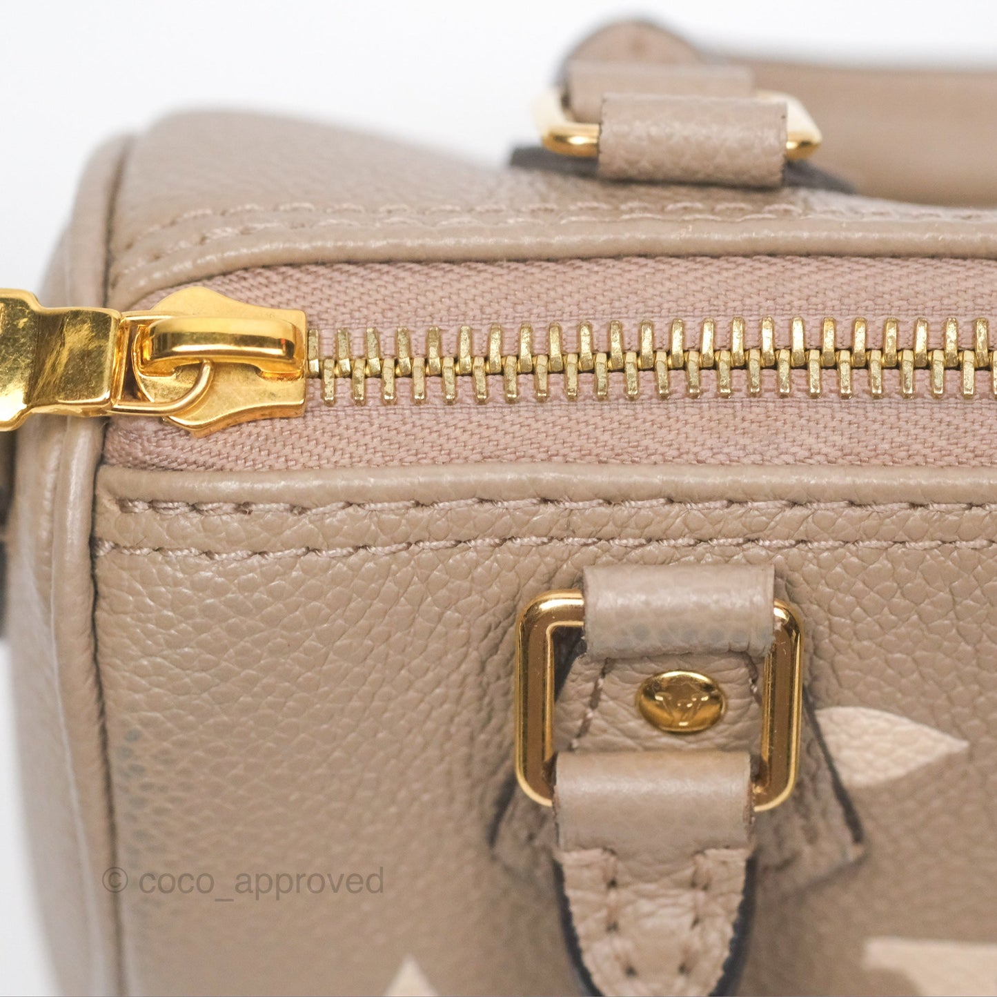 Louis Vuitton Nano Speedy Monogram Empreinte Dove/Cream