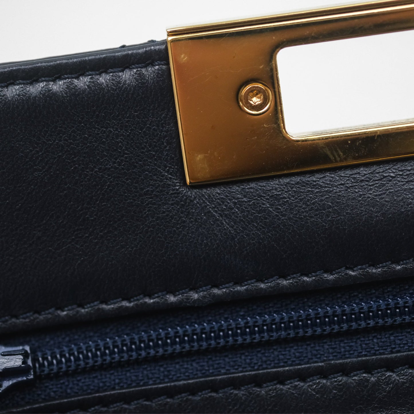Chanel Golden Class Wallet on Chain WOC Navy Lambskin Gold Hardware