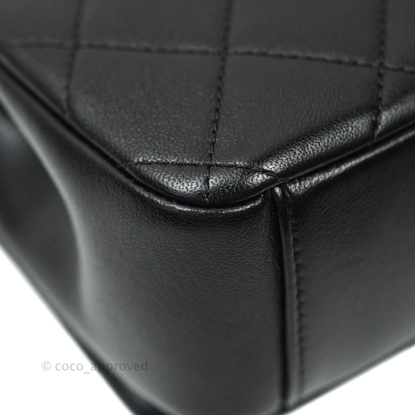Chanel Leather Entwined Chain Bag Black Shiny Lambskin Aged Gold Hardware