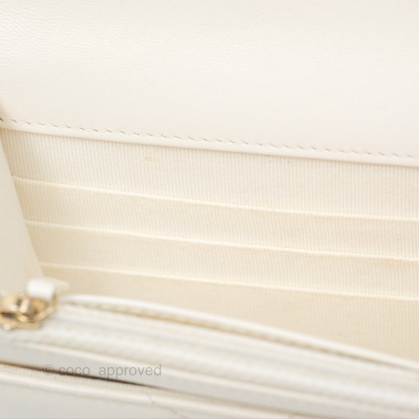 Chanel 19 Wallet on Chain WOC White Mixed Hardware