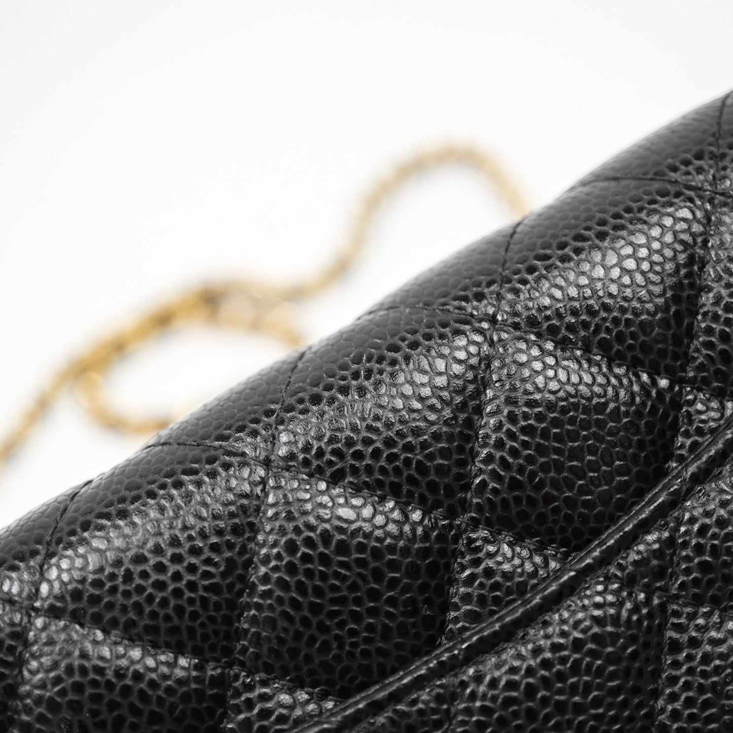 Chanel Quilted WOC Black Caviar Gold Hardware