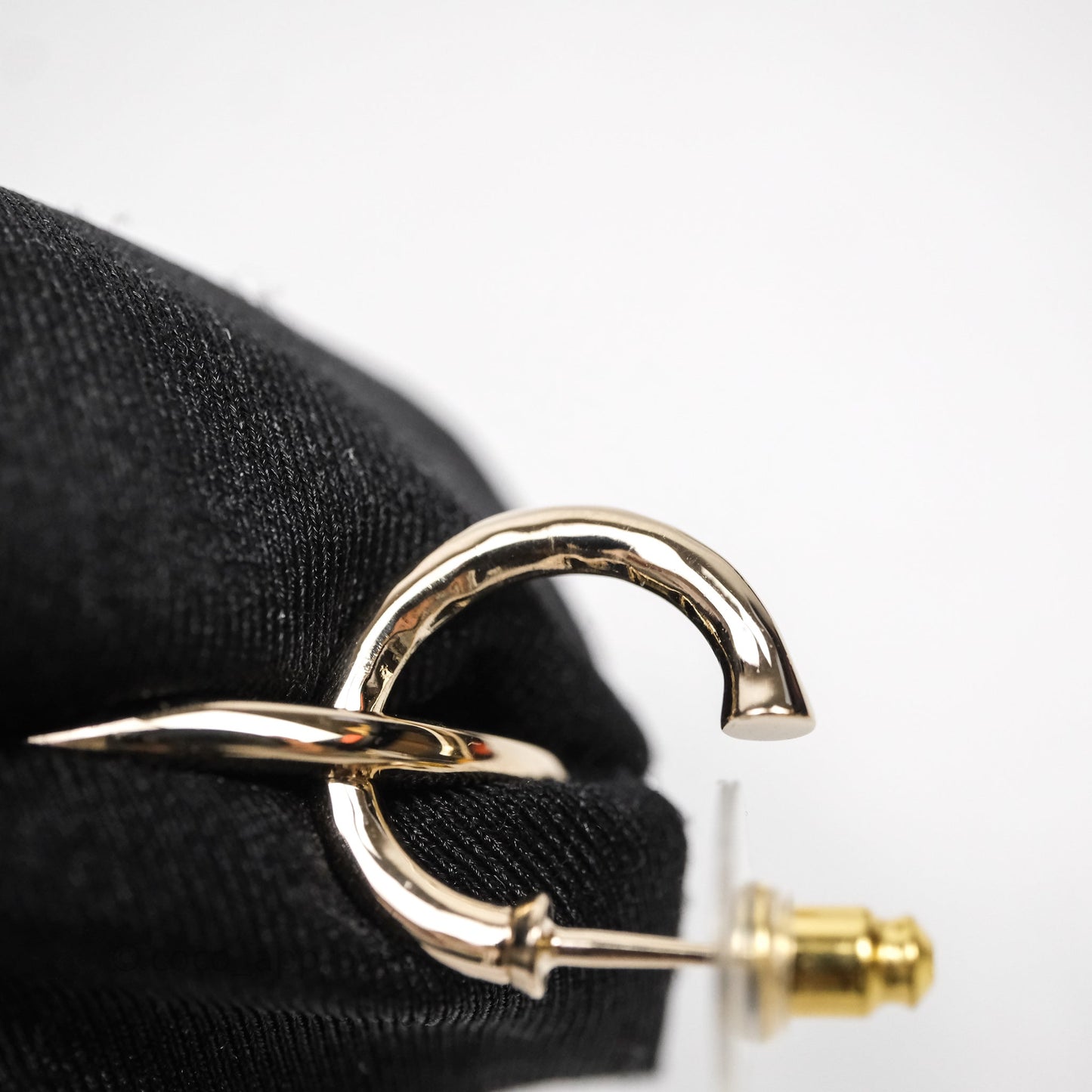 Chanel Crystals CC Round Drop Earrings Gold Tone 23P