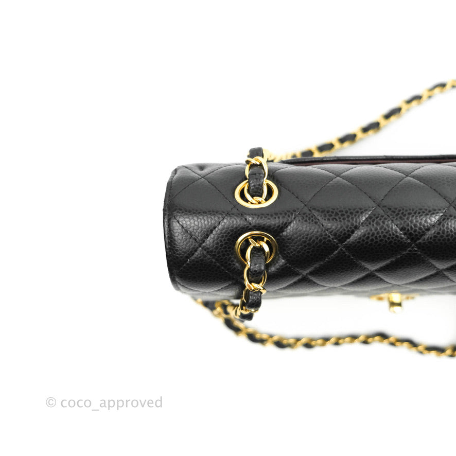 Chanel Classic Double Flap M/L Black Caviar Gold Hardware