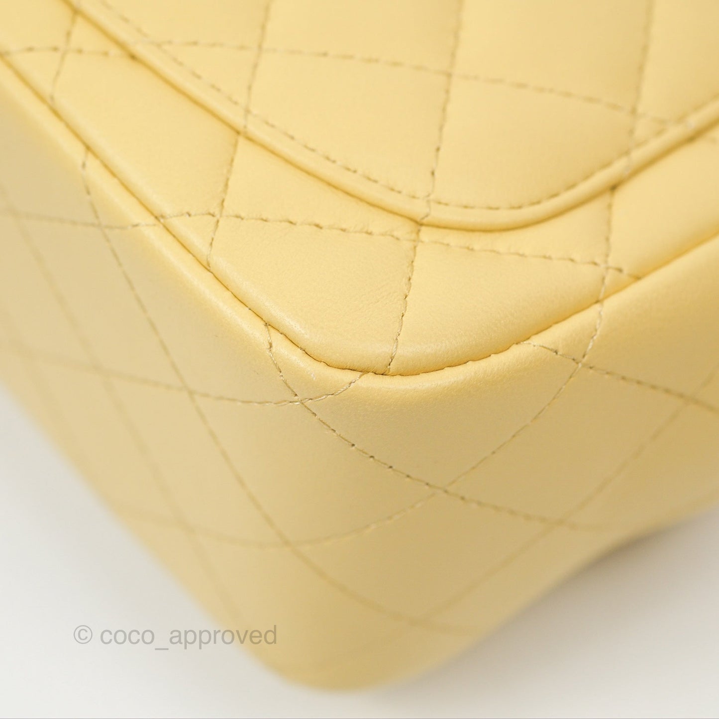 Chanel Quilted Mini Square Yellow Lambskin Gold Hardware
