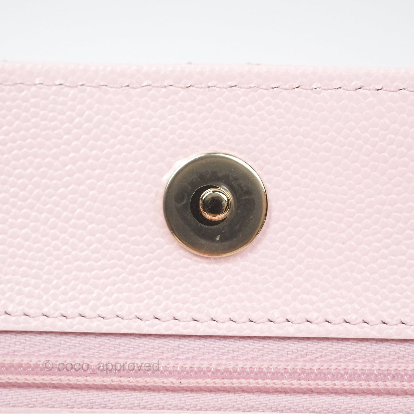 Chanel Classic Quilted Wallet On Chain WOC Sakura Pink Caviar Gold Hardware
