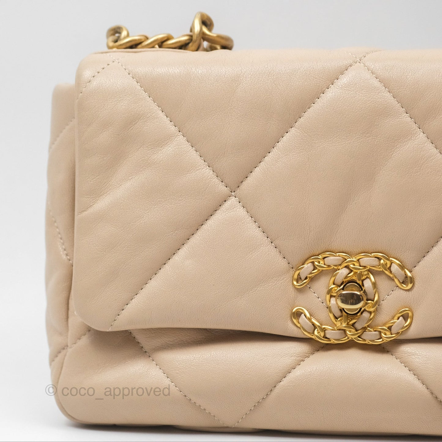 Chanel 19 Small Beige Mixed Hardware