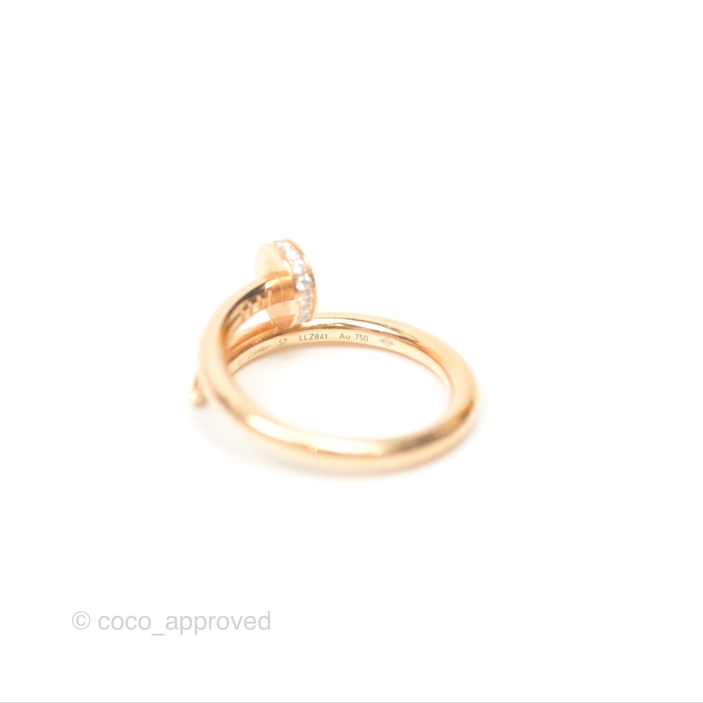 Cartier Juste Un Clou Ring Rose Gold Diamonds Size 57