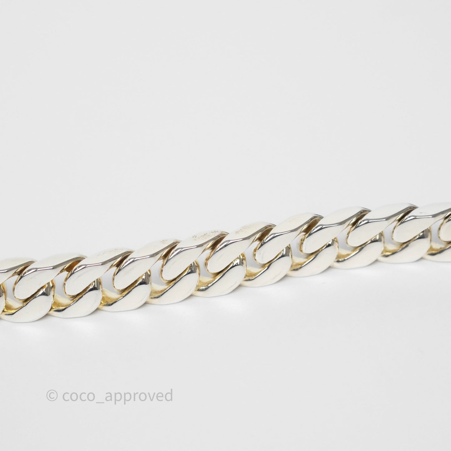 Hermes Kelly Gourmette GM Bracelet Silver Size ST