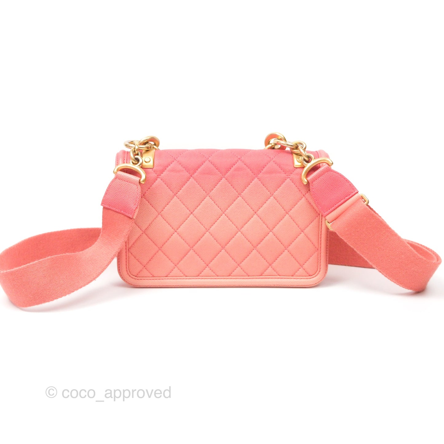 Chanel Sunset On The Sea Flap Bag Pink Caviar Aged Gold Hardware