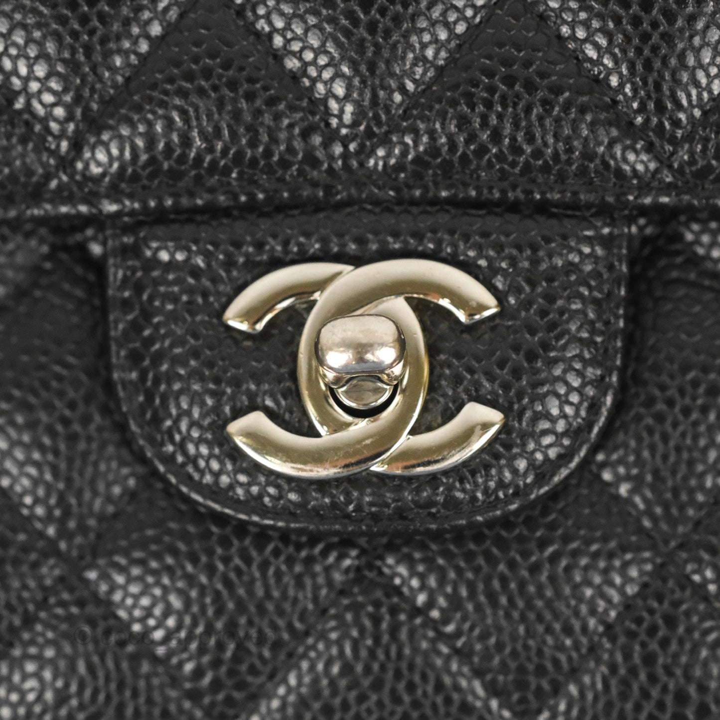 Chanel Classic M/L Medium Flap Quilted Black Caviar Silver Hardware