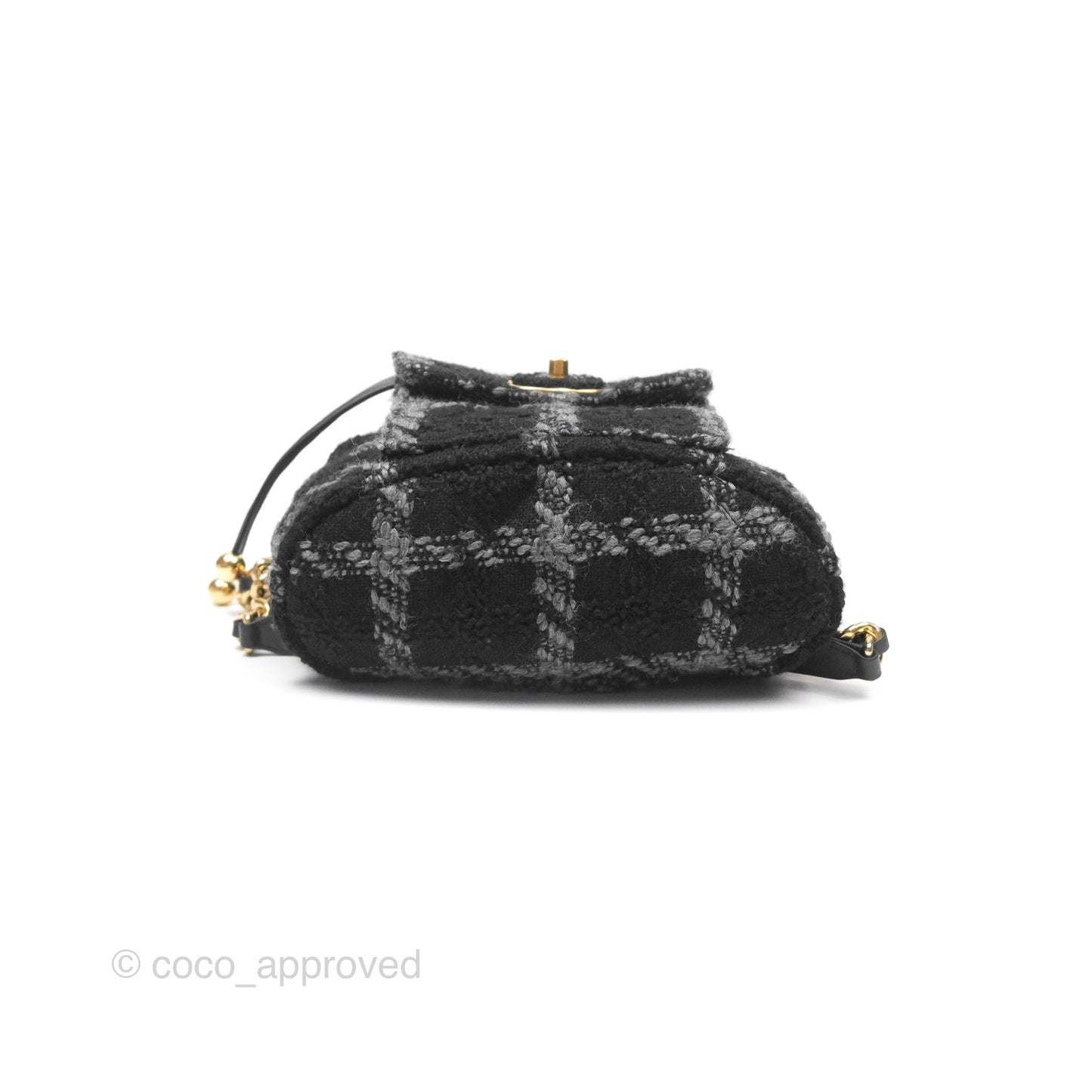 Chanel Duma Backpack Black Tweed Aged Gold Hardware 22K
