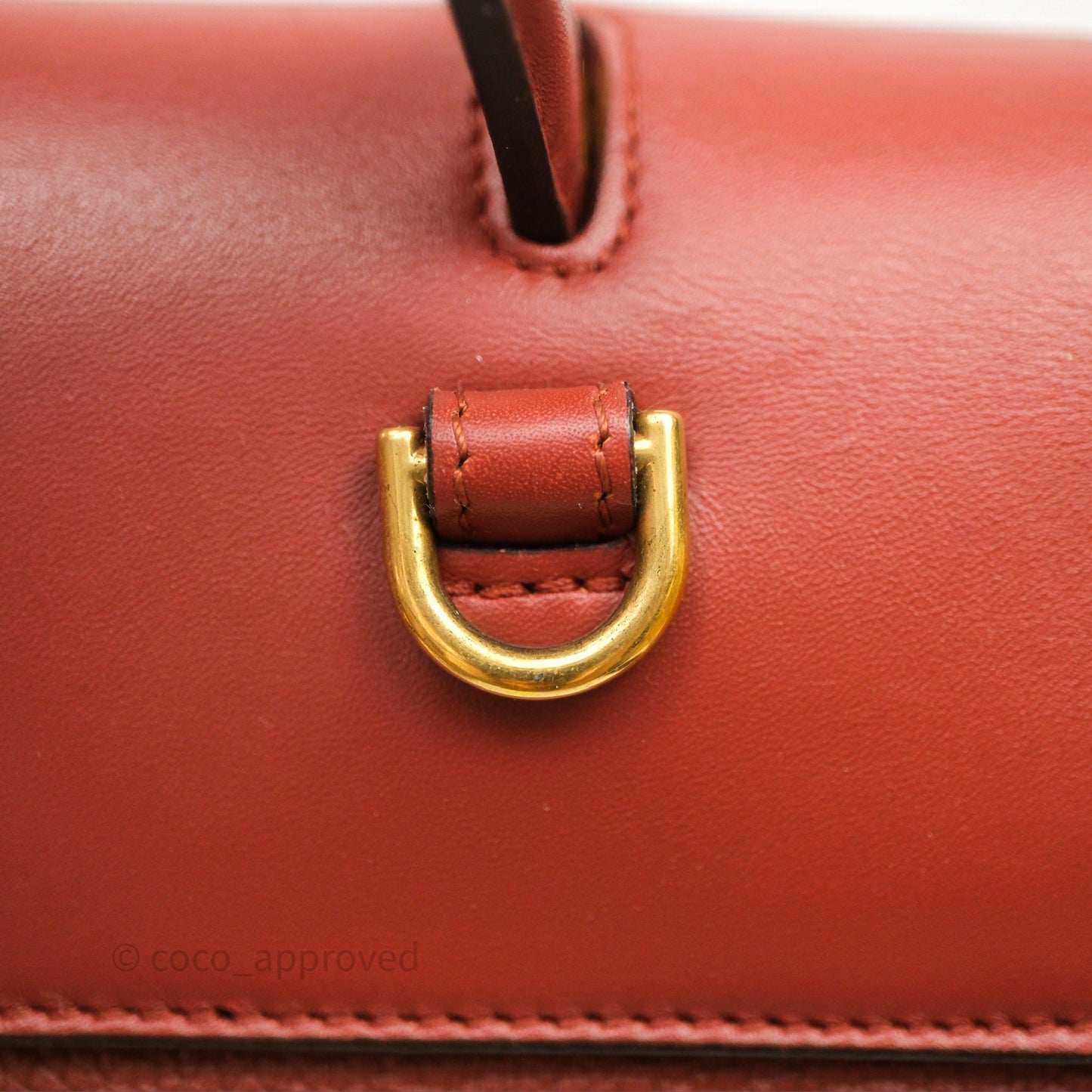Celine Mini Belt Bag Brick Red Grained Goatskin Gold Hardware