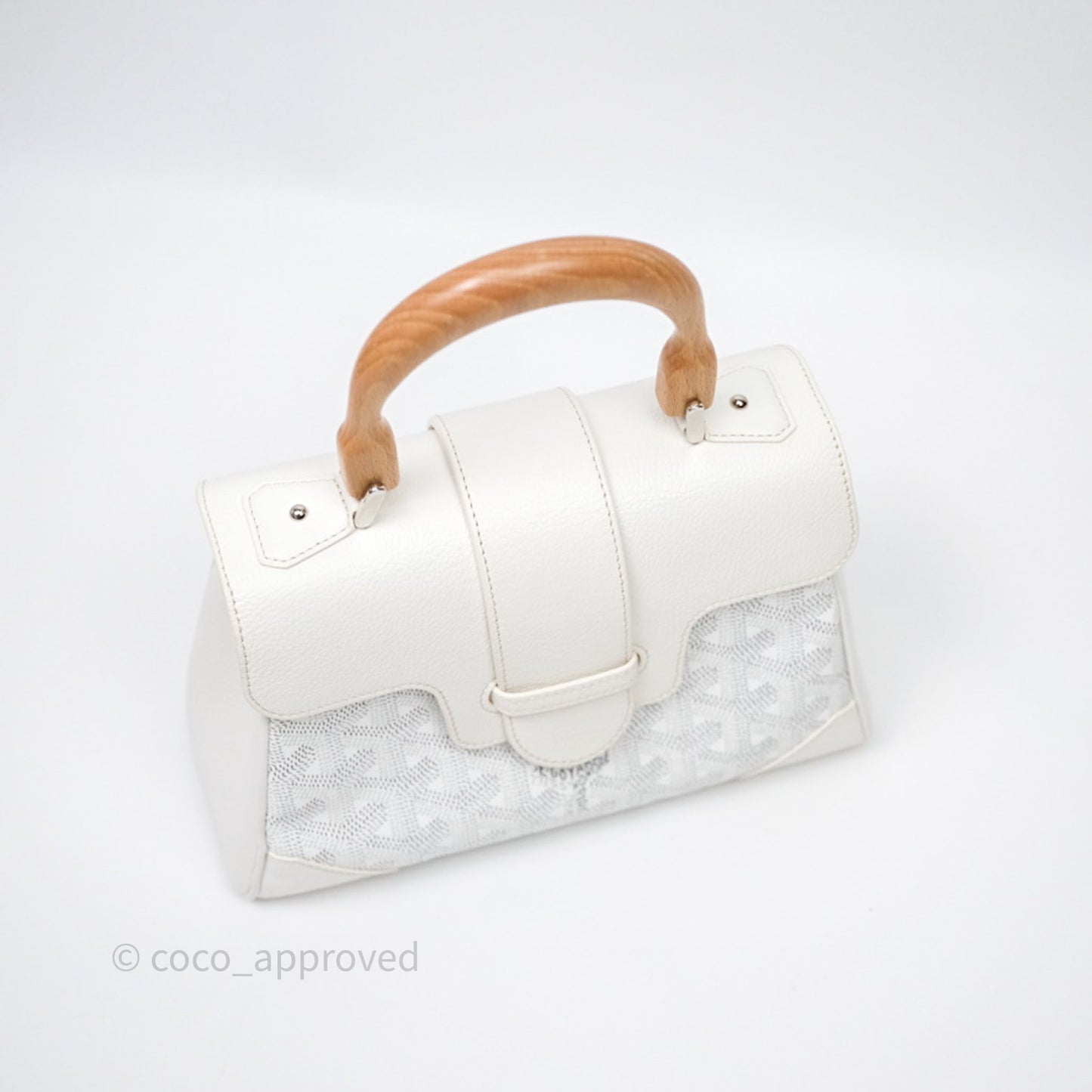 Goyard Saïgon Mini Bag Chevroches Calfskin White Silver Hardware