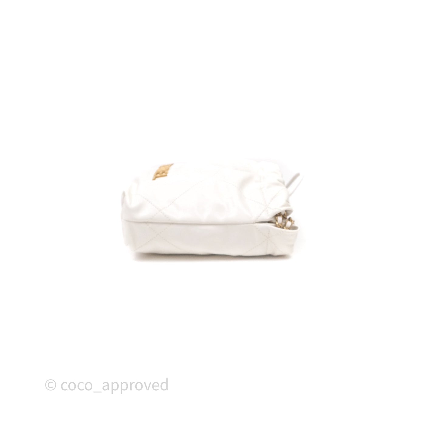 Chanel 22 Mini Bag White Calfskin Aged Gold Hardware