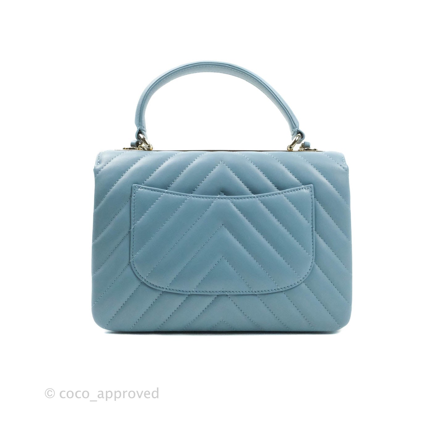 Chanel Trendy CC Chevron Small Blue Lambskin Gold Hardware