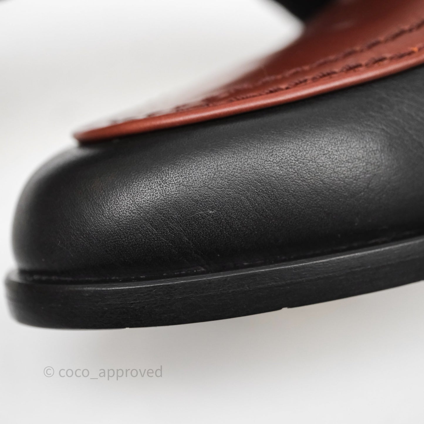 Chanel CC Loafers Black/ Brown Calfskin Size 35.5