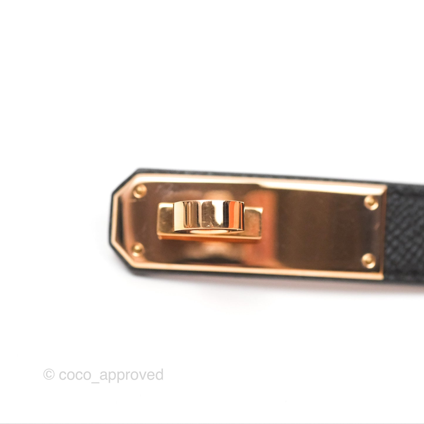 Hermès Kelly Belt Black Epsom Rose Gold Hardware