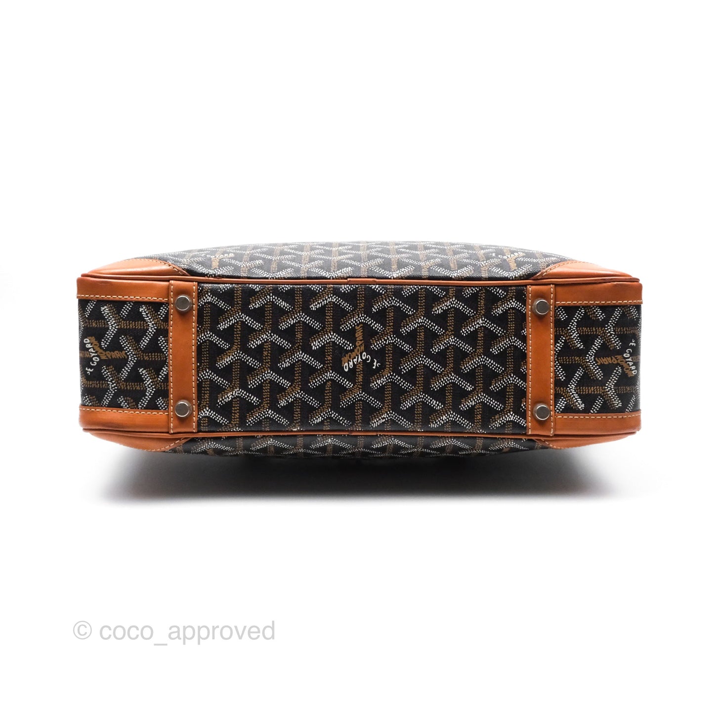 Goyard Saint Martin Bag Goyardine Canvas Black/ Tan