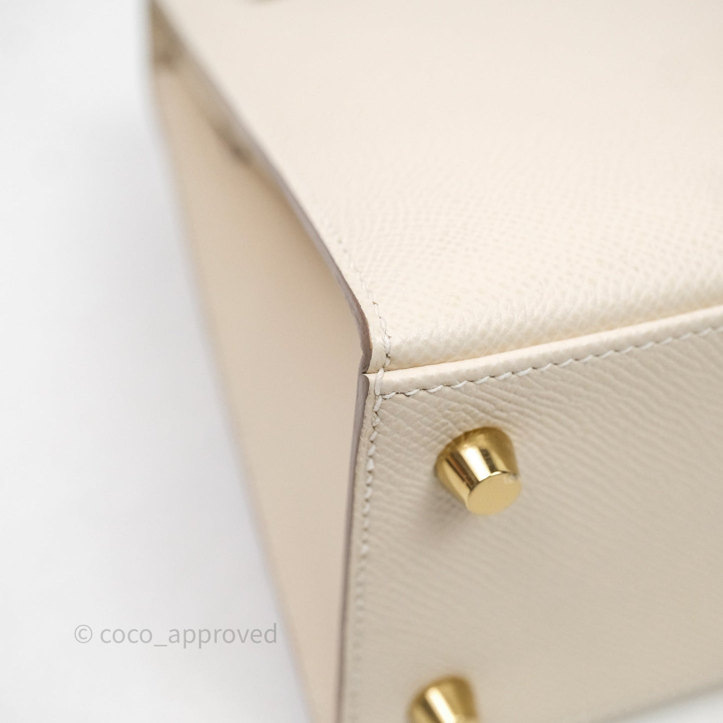 Hermes Kelly 25 Craie Epsom Gold Hardware