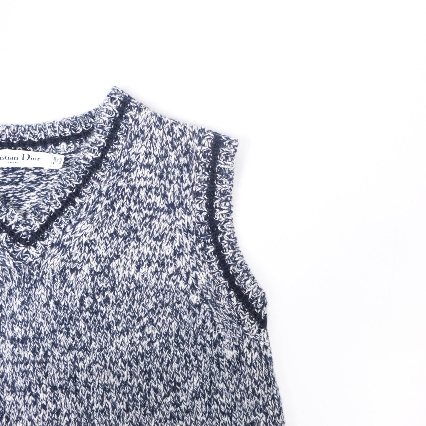 Christian Dior V-neck Knit Sleeveless Sweater Grey