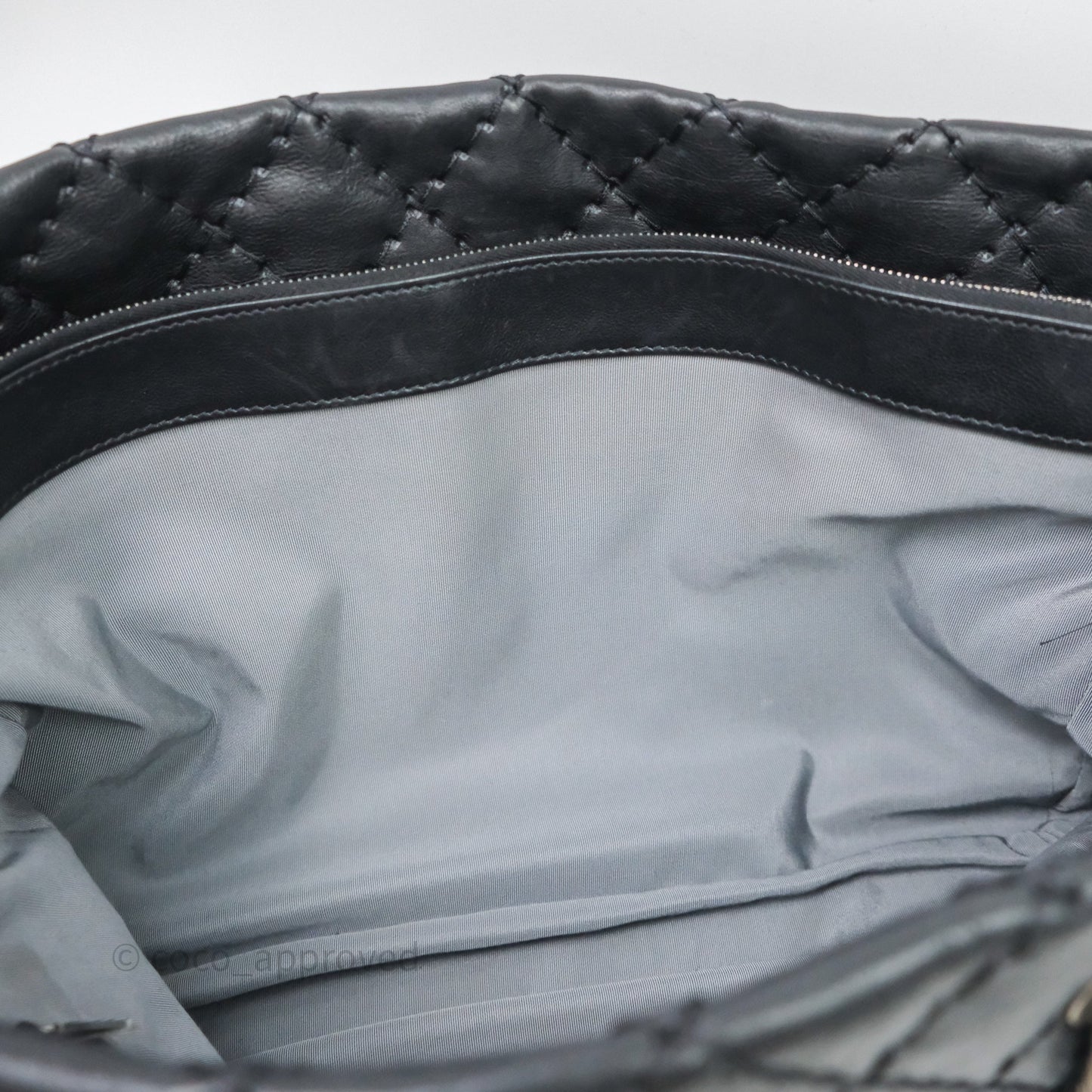Chanel Ultimate Stitch Shopping Tote Black Calfskin Aged Silver Hardware