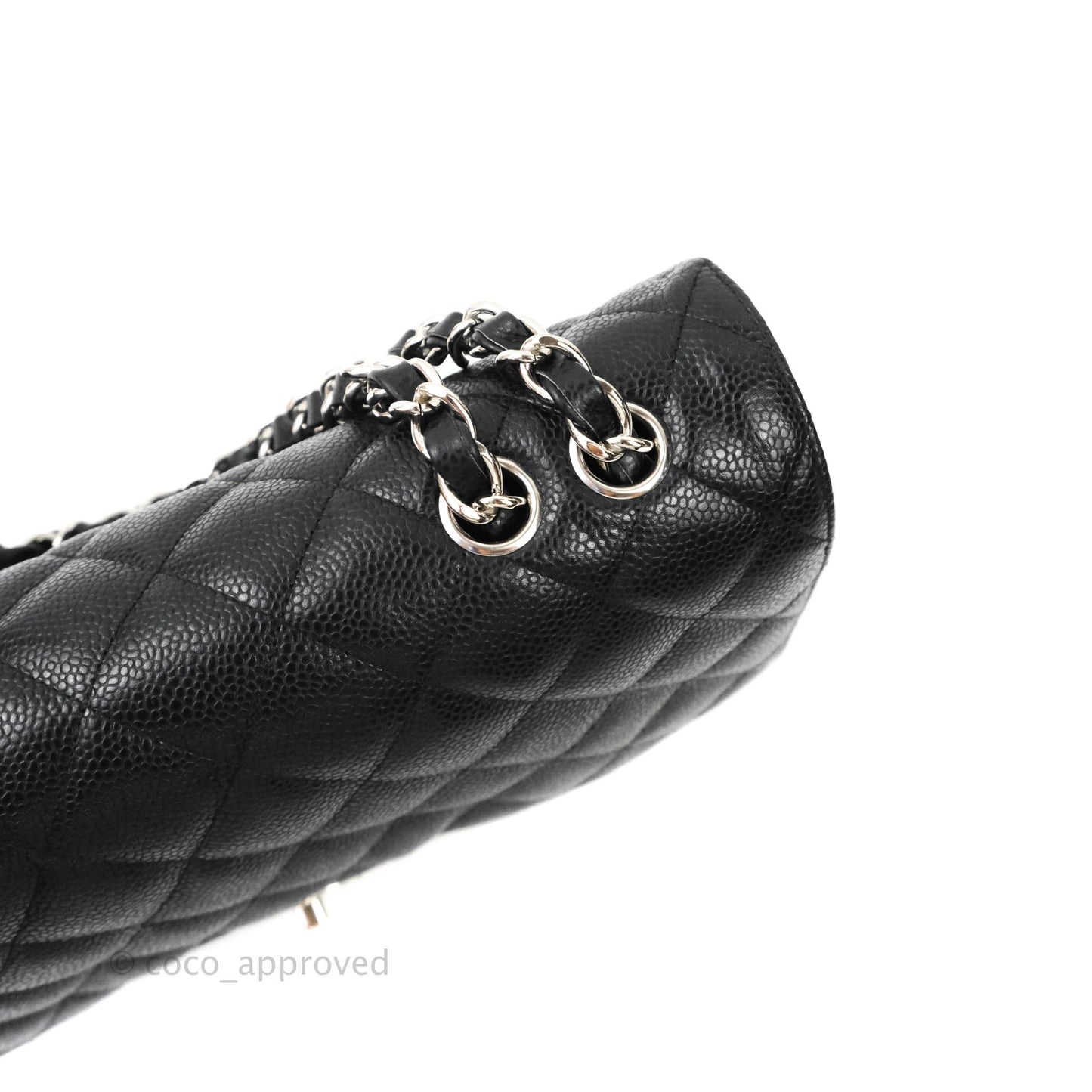 Chanel Jumbo Single Flap Black Caviar Silver Hardware