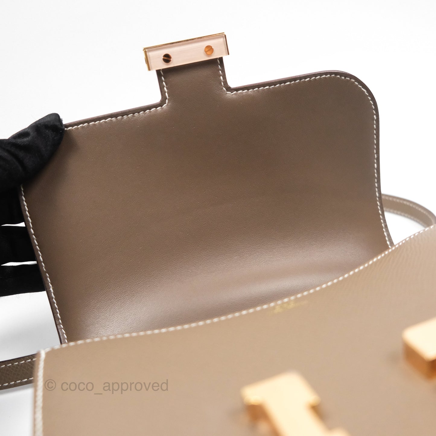 Hermès Constance Mini 18cm Mirror Etoupe 18 Epsom Rose Gold Hardware