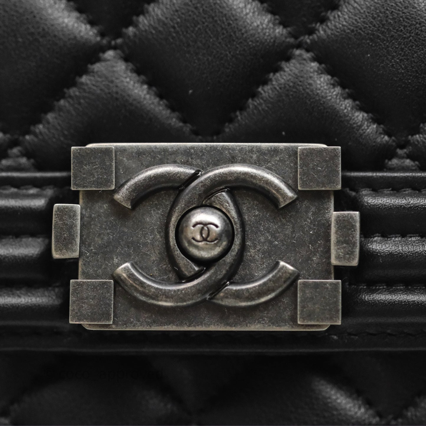 Chanel Quilted North South Boy Flap Black Calfskin Ruthenium Hardware