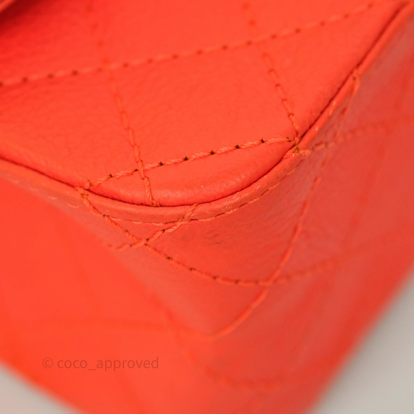Chanel Mini Reissue 224 Tangerine Orange Goatskin Silver Hardware