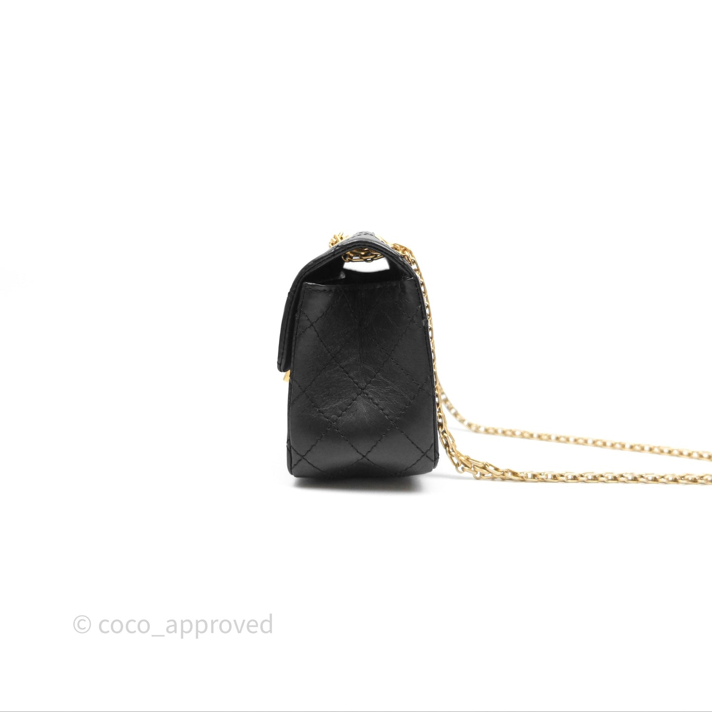 Chanel Mini Reissue 224 Black Aged Calfskin Gold Hardware