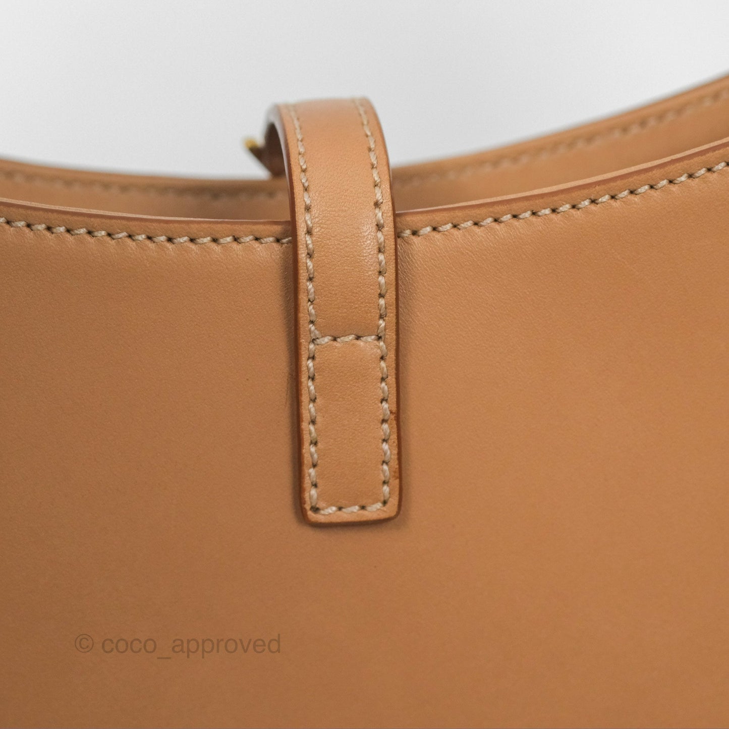 Saint Laurent Mini Le 5 À 7 Tan Calfskin Bronze Brass Hardware