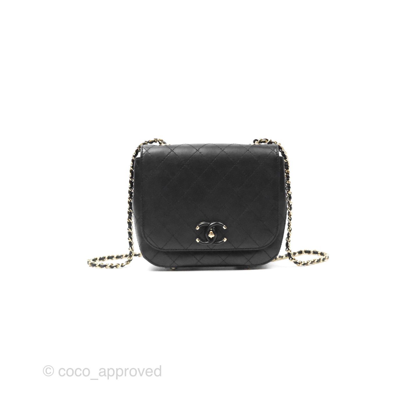Chanel Calfskin Stitched Small Flap Bag Black
