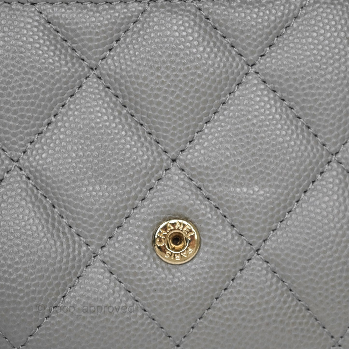 Chanel Classic Short Flap Wallet Grey Caviar Gold Hardware