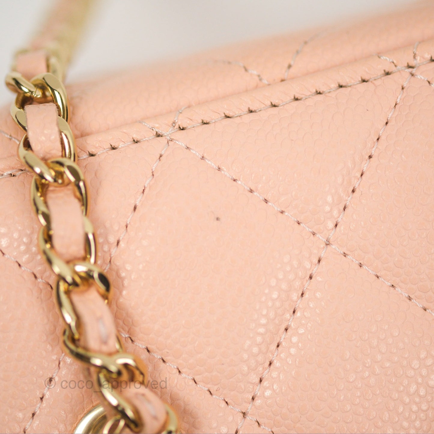 Chanel Vanity Rectangular Pink Beige Caviar Gold Hardware