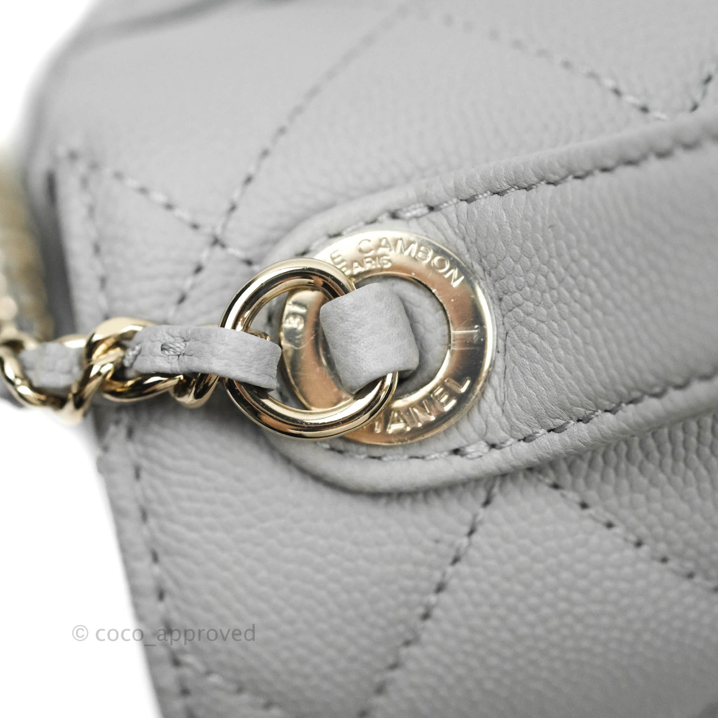 Chanel Quilted Small Business Affinity Flap Grey Caviar Gold Hardware