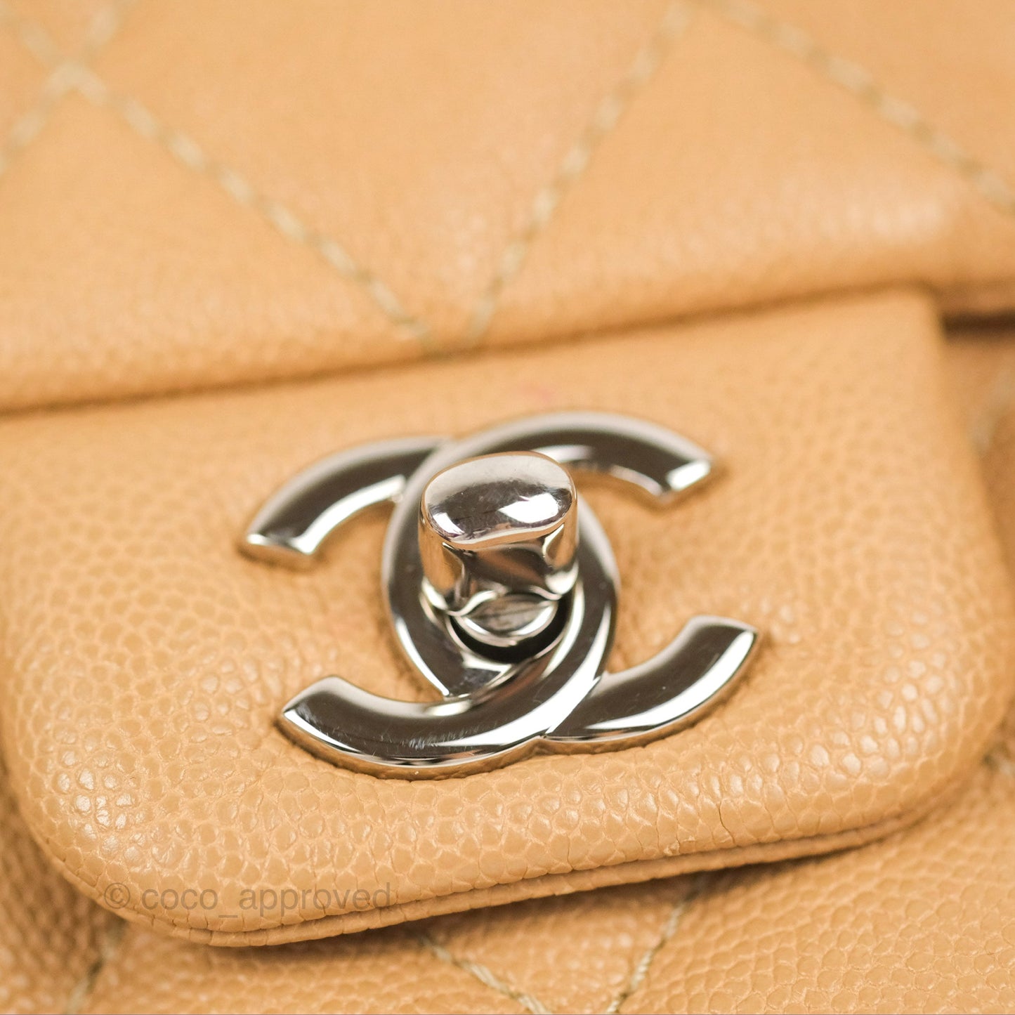 Chanel Quilted Small Urban Companion Flap Bag Beige Caviar Silver Hardware