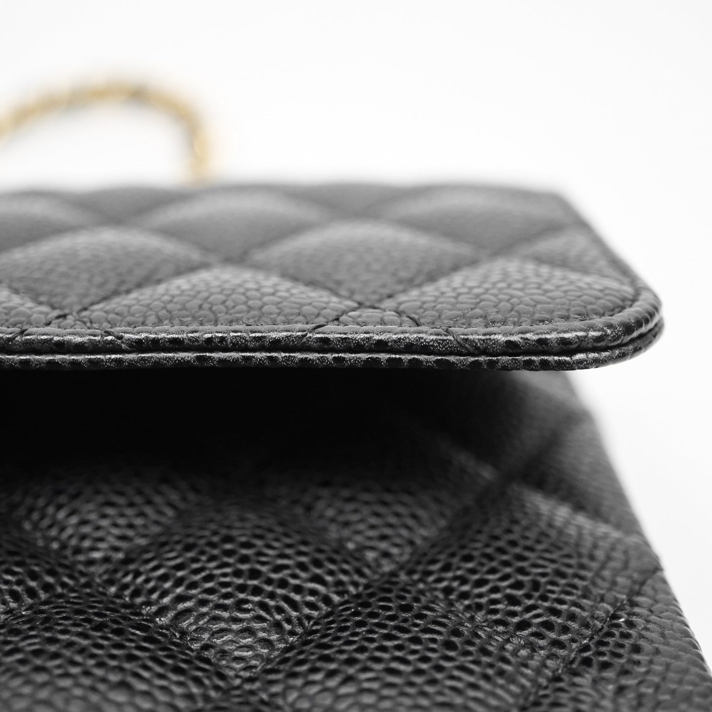 Chanel Classic M/L Medium Flap Quilted Black Caviar Gold Hardware