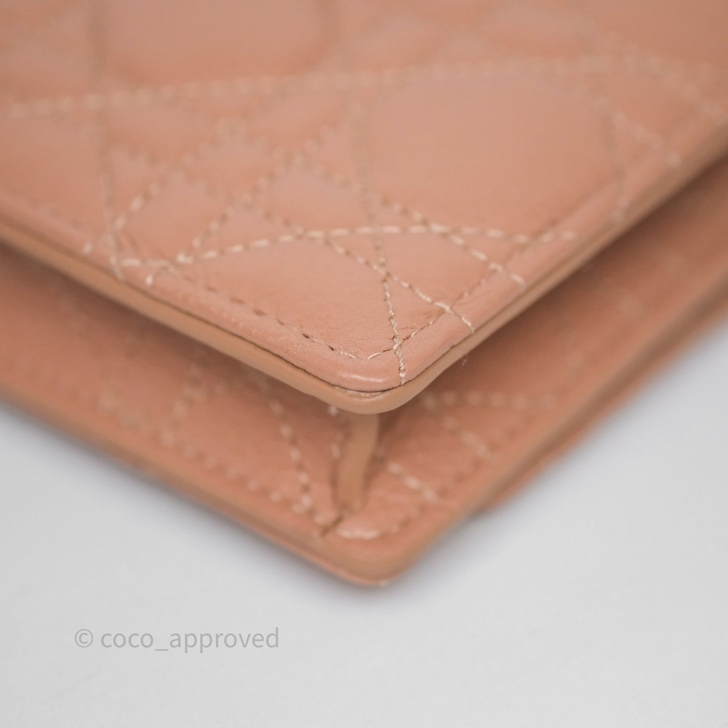 Christian Dior Caro Pouch with Chain In Supple Pink Cannage Calfskin