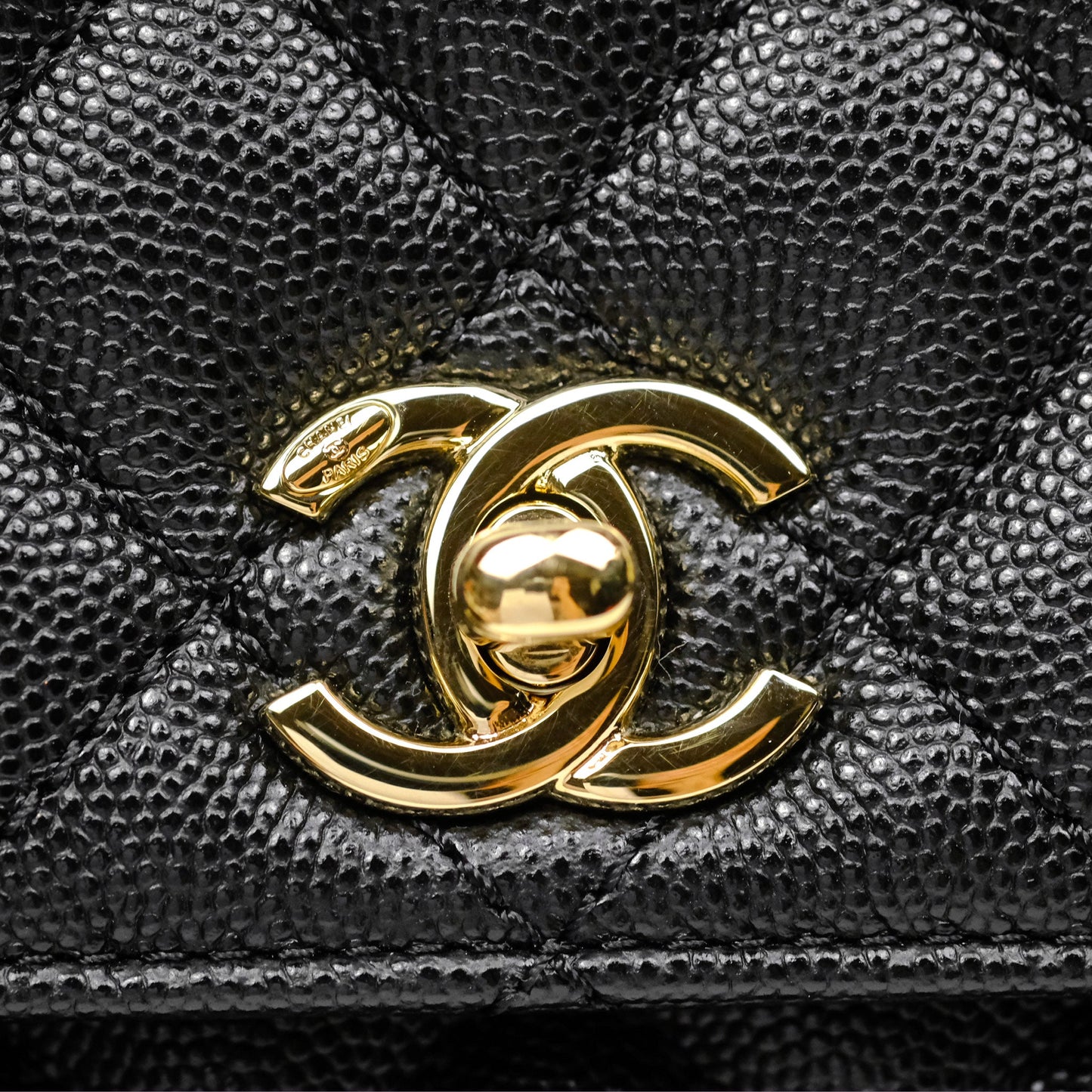 Chanel Small Coco Handle Black Caviar Gold Hardware