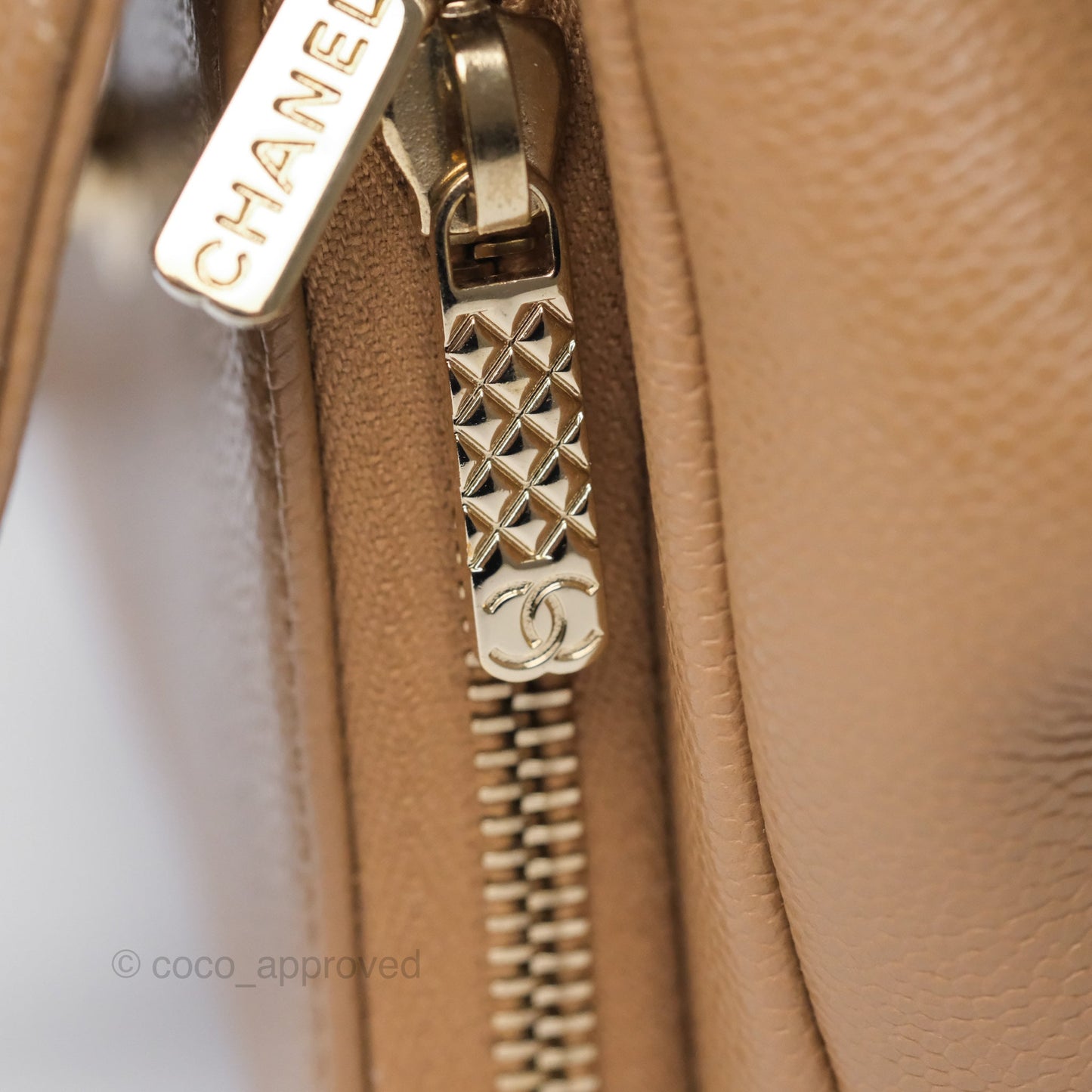 Chanel Quilted Medium Business Affinity Flap Dark Beige Caviar Gold Hardware