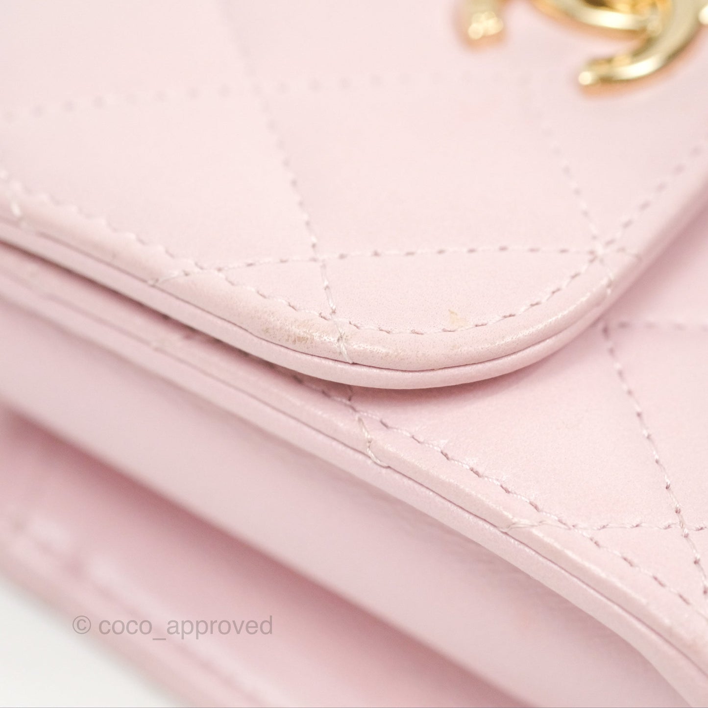 Chanel Mini Quilted Trendy CC Clutch With Chain Lilac Rose Clair Lambskin Gold Hardware