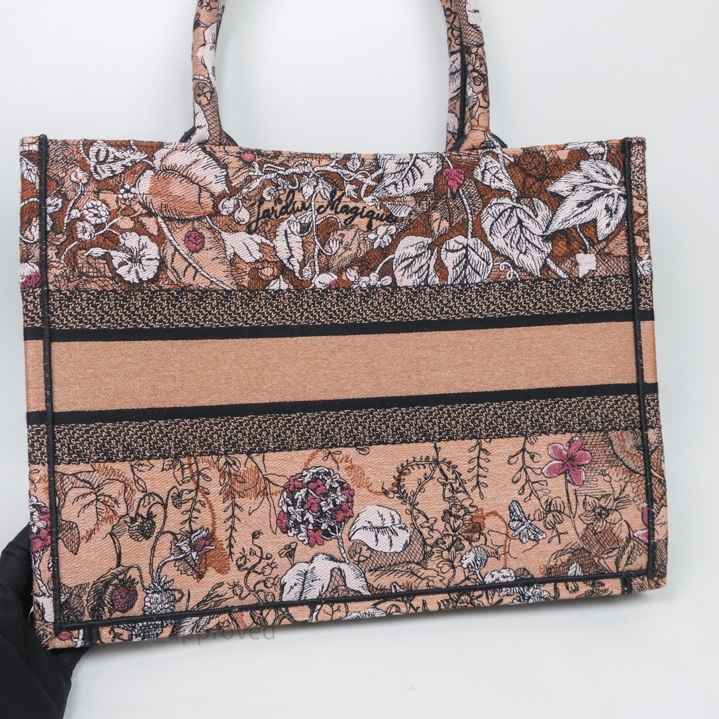 Christian Dior Medium Jardin Magique Book Tote Embroidered Power Pink Canvas