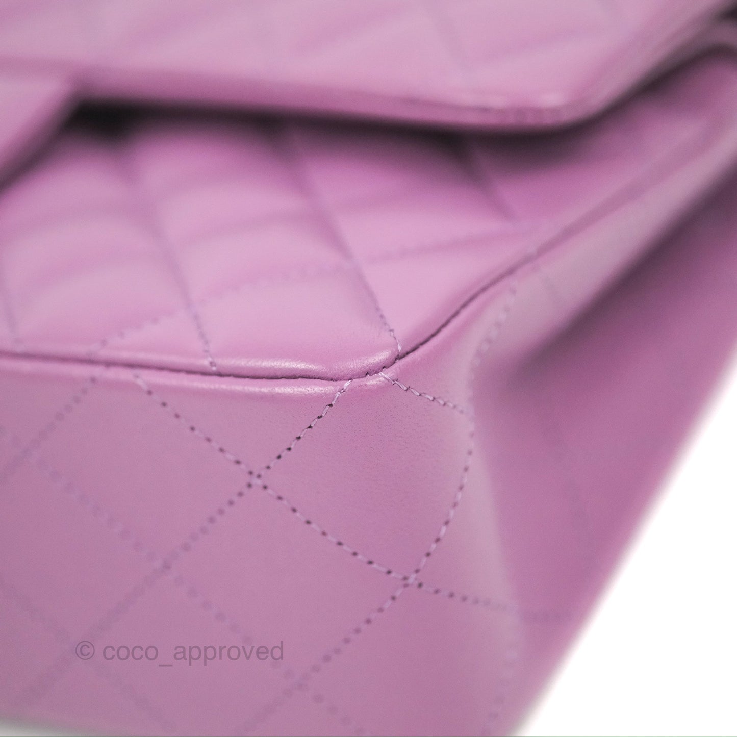 Chanel Small Classic Quilted Flap Purple Lambskin Silver Hardware